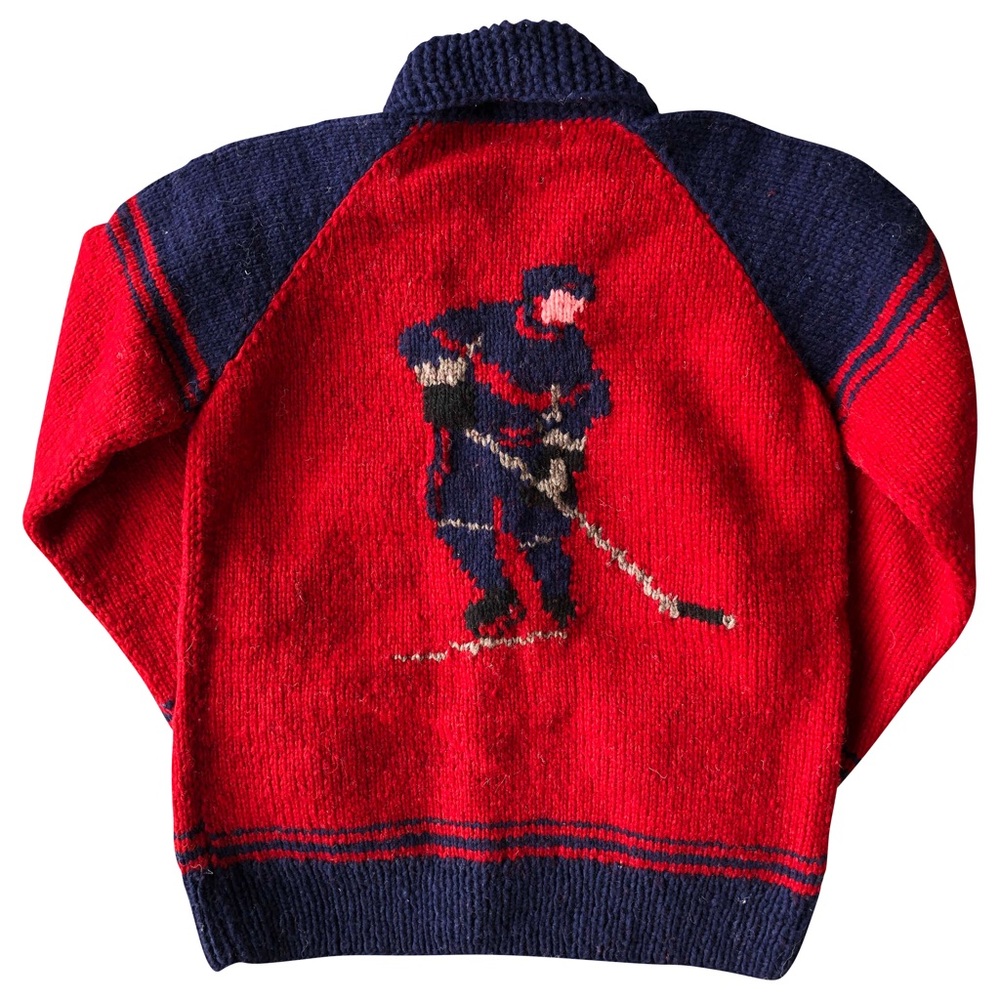 Hand knit wool Hockey sweater Mary Maxim